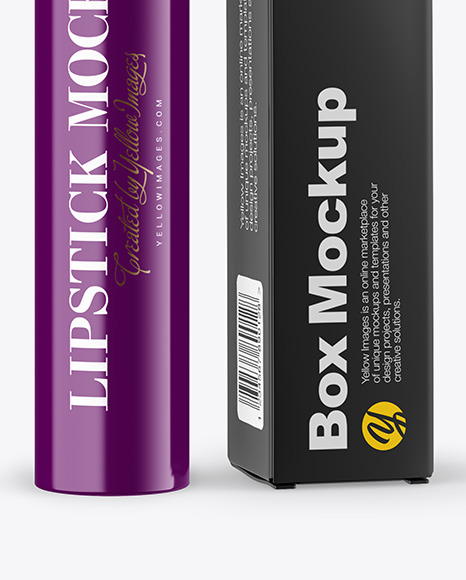 Glossy Tube with Box Mockup