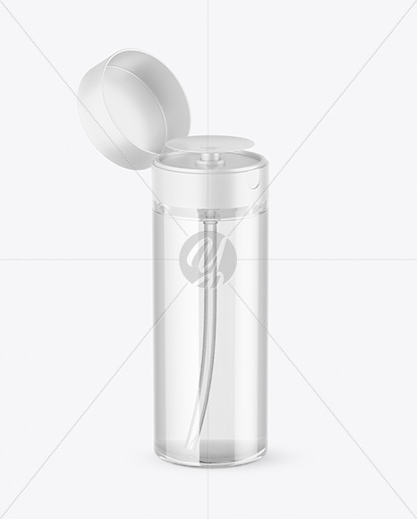 Clear Cosmetic Bottle with Pump Mockup