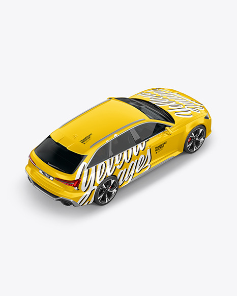 Sport Car Mockup - Back Half Side View (High-Angle Shot)