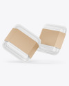 Two Food Containers w/ Kraft Labels Mockup