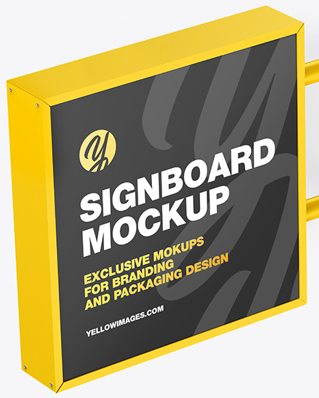 Square Signboard Mockup