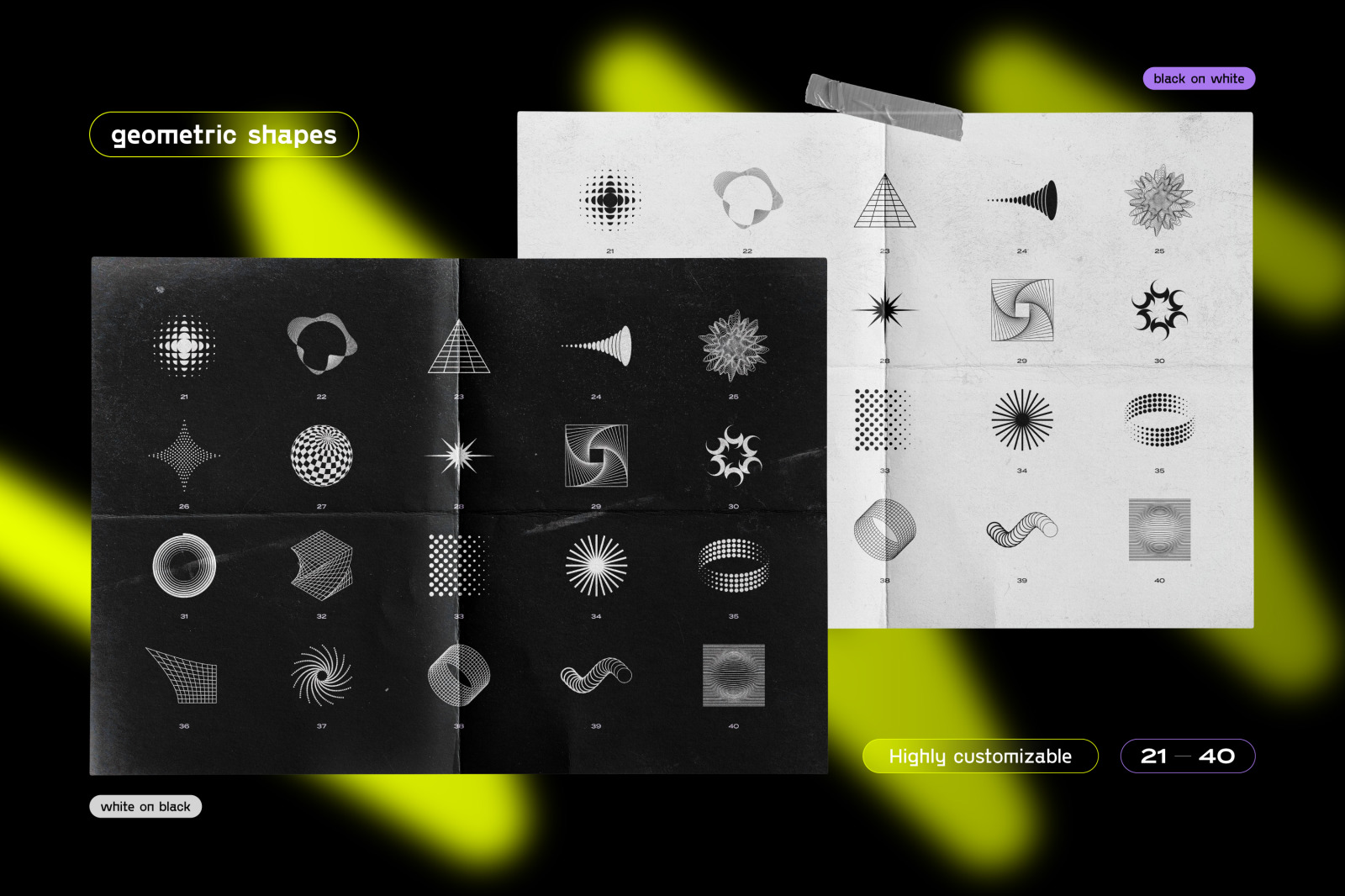 Geometric shapes pack for poster and cover design