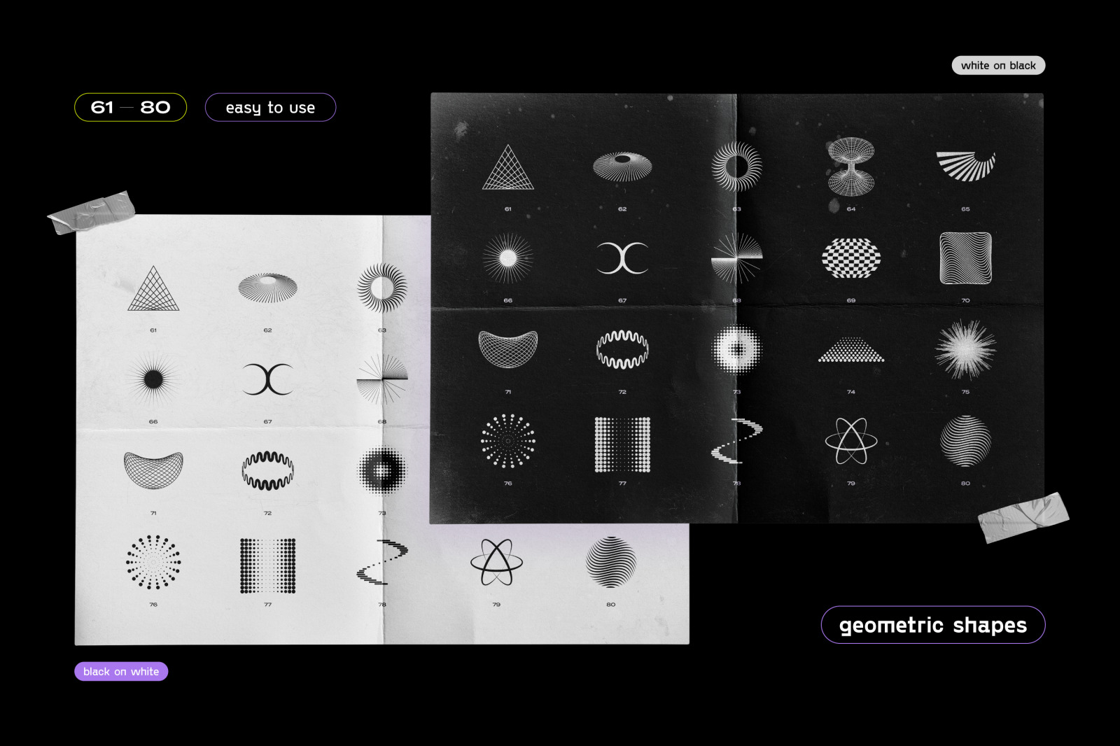 Geometric shapes pack for poster and cover design Geometric shapes pack for poster and cover design