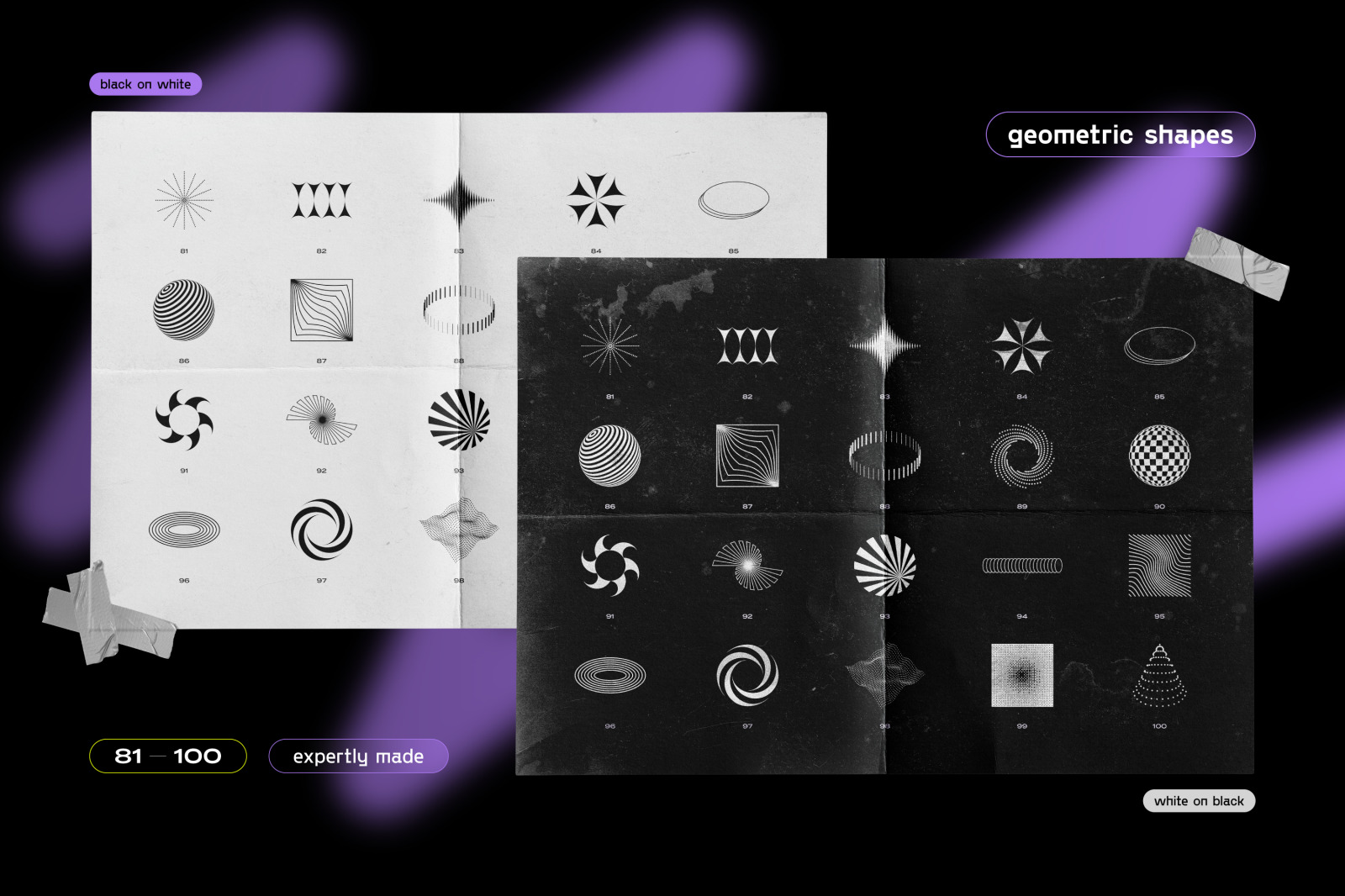 Geometric shapes pack for poster and cover design