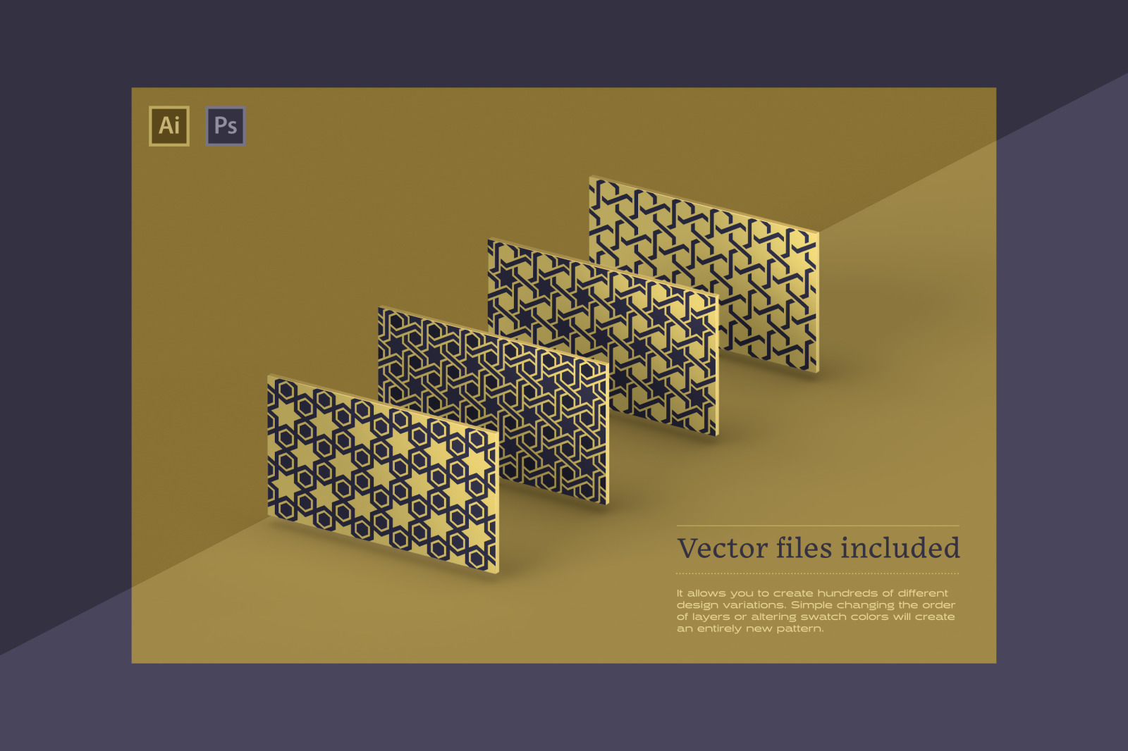 Luxury patterns - 250 geometric backgrounds collection