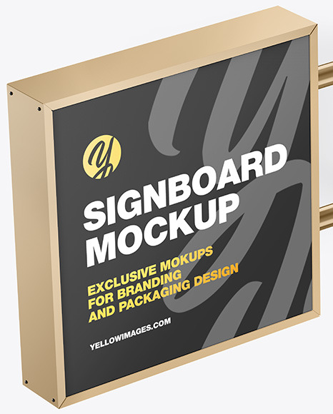 Square Signboard Mockup