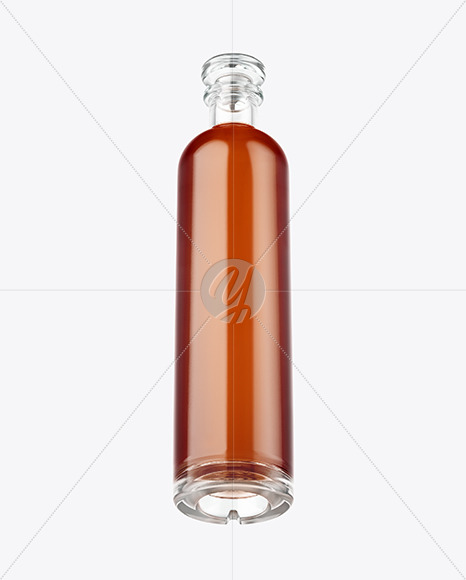 Clear Glass Bottle with Shrink Sleeve Mockup