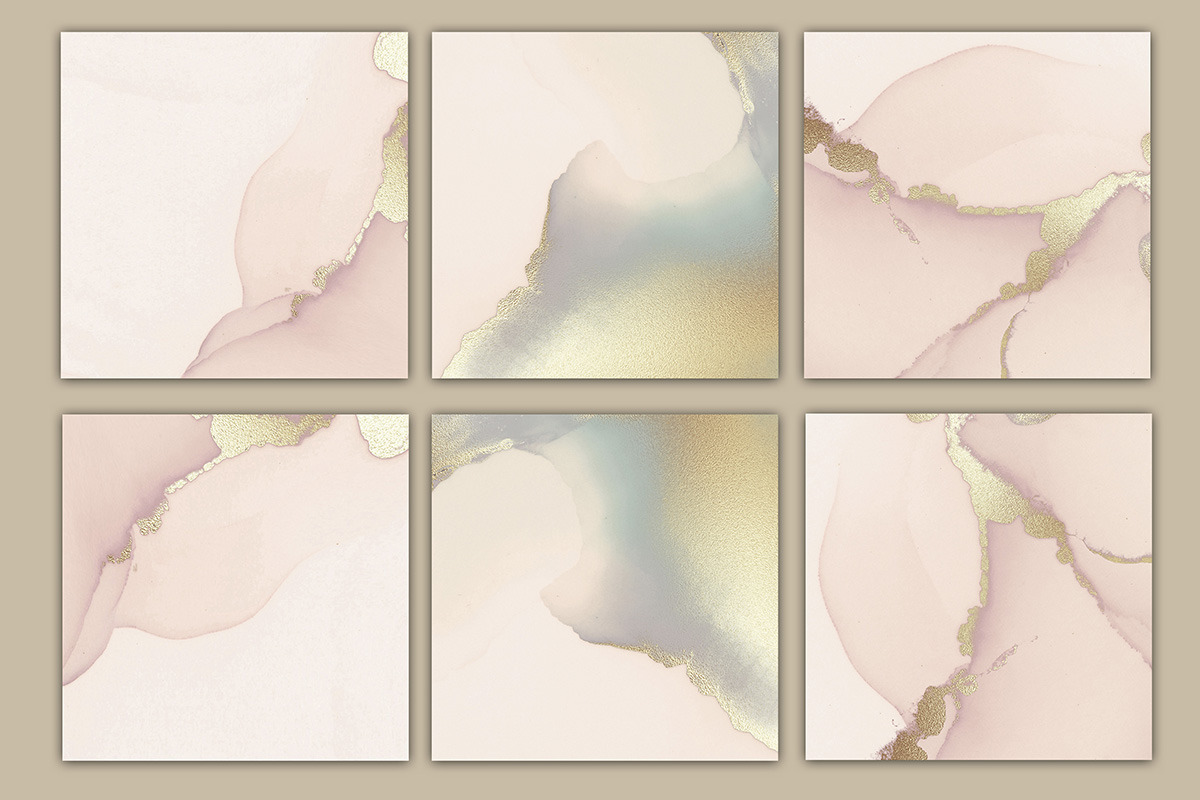 Pink Gold Abstract Watercolor Background