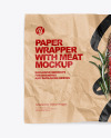 Paper Wrapper With Meat Mockup