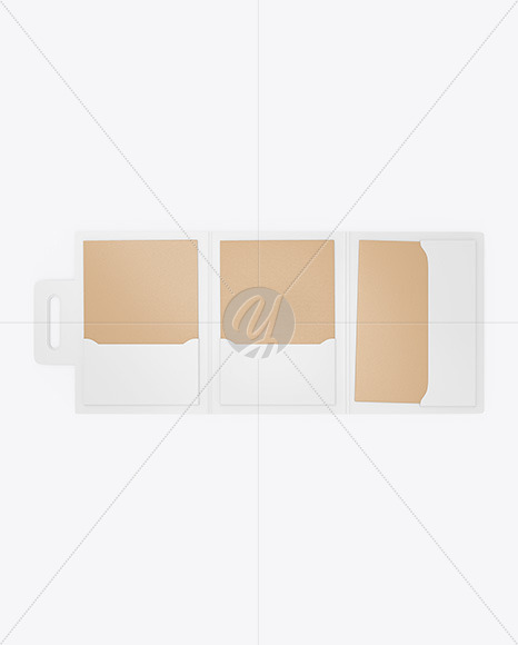 Open Case w/ Kraft Folders Mockup