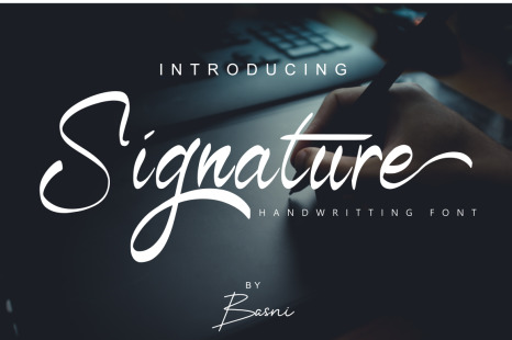 Signature Font on Yellow Images Creative Store - 73989