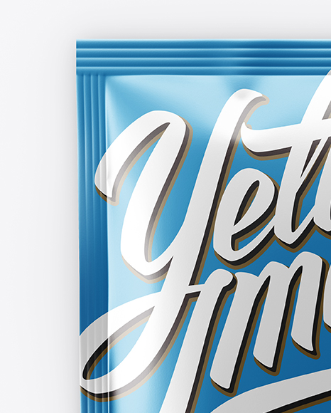 Matte Metallic Sachet Mockup - Front View