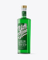 500ml Square Clear Glass Absinthe Bottle Mockup - Half Side View