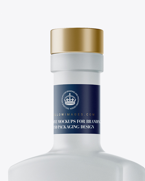 500ml Square Frosted Glass Vodka Bottle Mockup