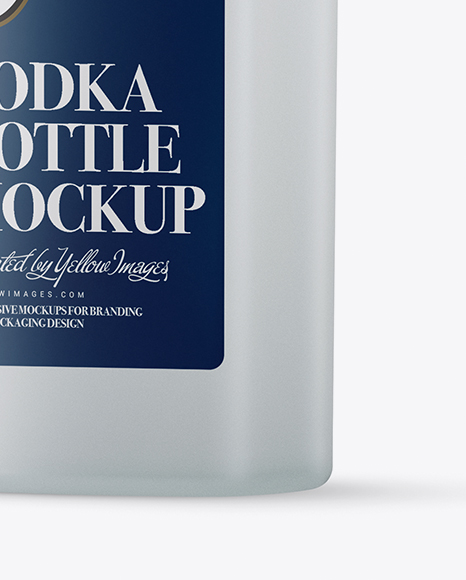 500ml Square Frosted Glass Vodka Bottle Mockup