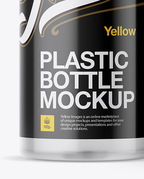 Clear Plastic Bottle With Carton Box Mockup