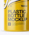 Glossy Plastic Bottle With Carton Box &amp; Case Mockup