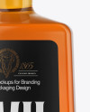 Square Clear Glass Bottle with Whiskey Mockup