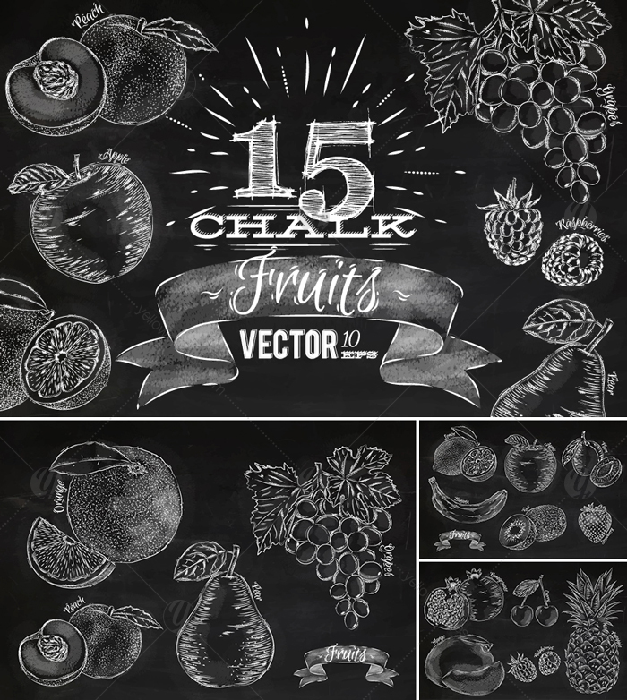 Fruit Chalk Graphics Fruit Chalk Graphics