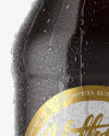 Amber Beer Bottle With Condensation Mockup