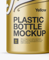 Metallic Plastic Bottle With Carton Box & Case Mockup