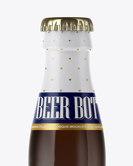 Amber Beer Bottle Mockup