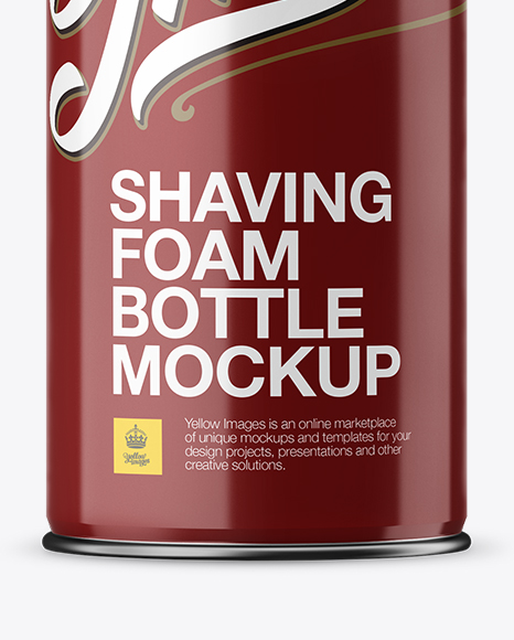 Glossy Shaving Foam Bottle Mockup - Free Download Images High Quality