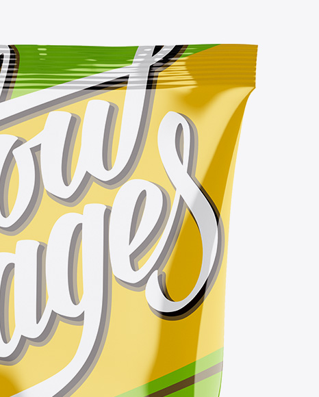 Glossy Snack Bag Mockup