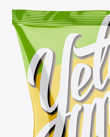 Glossy Snack Bag Mockup