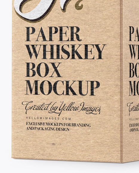 Kraft Paper Whisky Box Mockup - Halfside View - Free Download Images