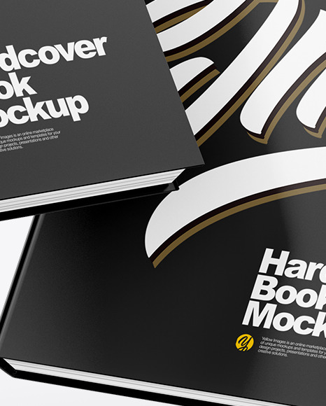 Two Hardcover Books Mockup