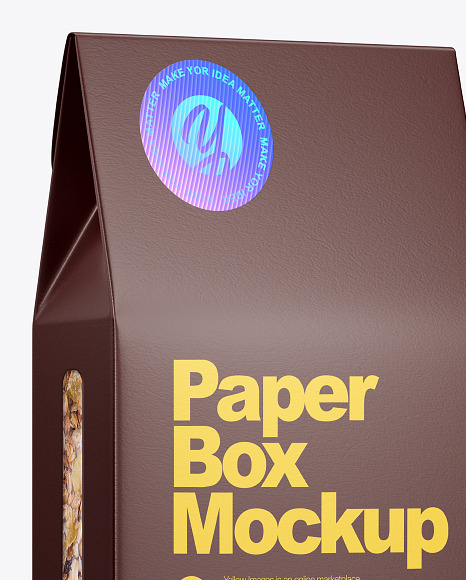 Paper Box With Muesli Mockup