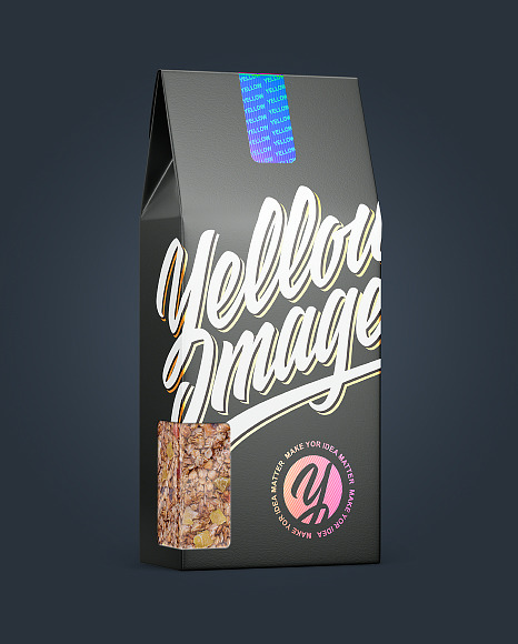 Paper Box With Muesli Mockup