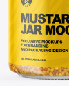 Clear Glass Jar with Wholegrain Mustard Mockup