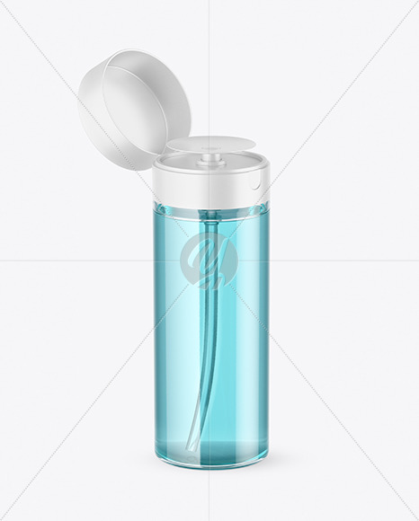 Clear Cosmetic Bottle with Pump Mockup