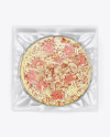 Plastic Transparent Vacuum Bag W/ Frozen Pizza Mockup