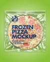 Plastic Transparent Vacuum Bag W/ Frozen Pizza Mockup