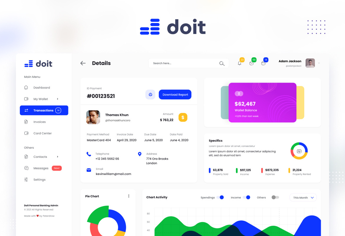 Doit - Personal Banking Admin Dashboard UI Template