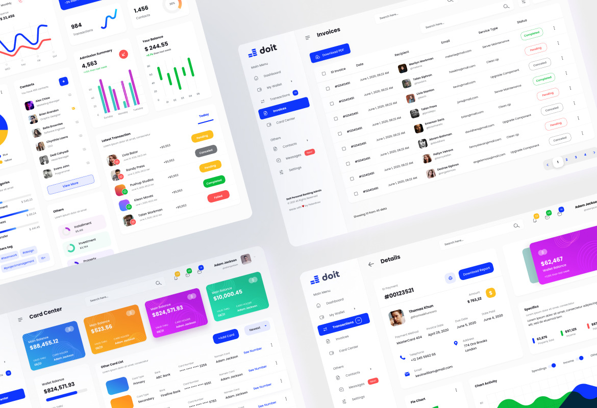 Doit - Personal Banking Admin Dashboard UI Template