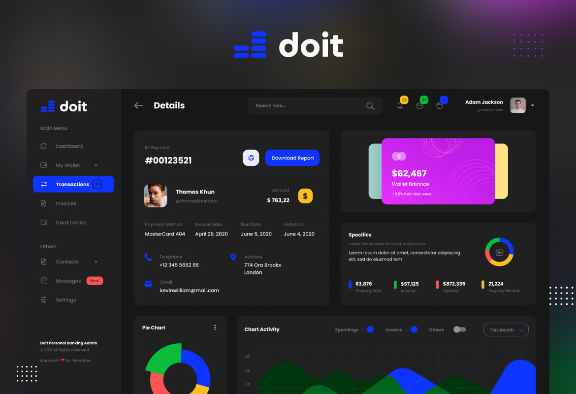 Doit - Personal Banking Admin Dashboard UI Template