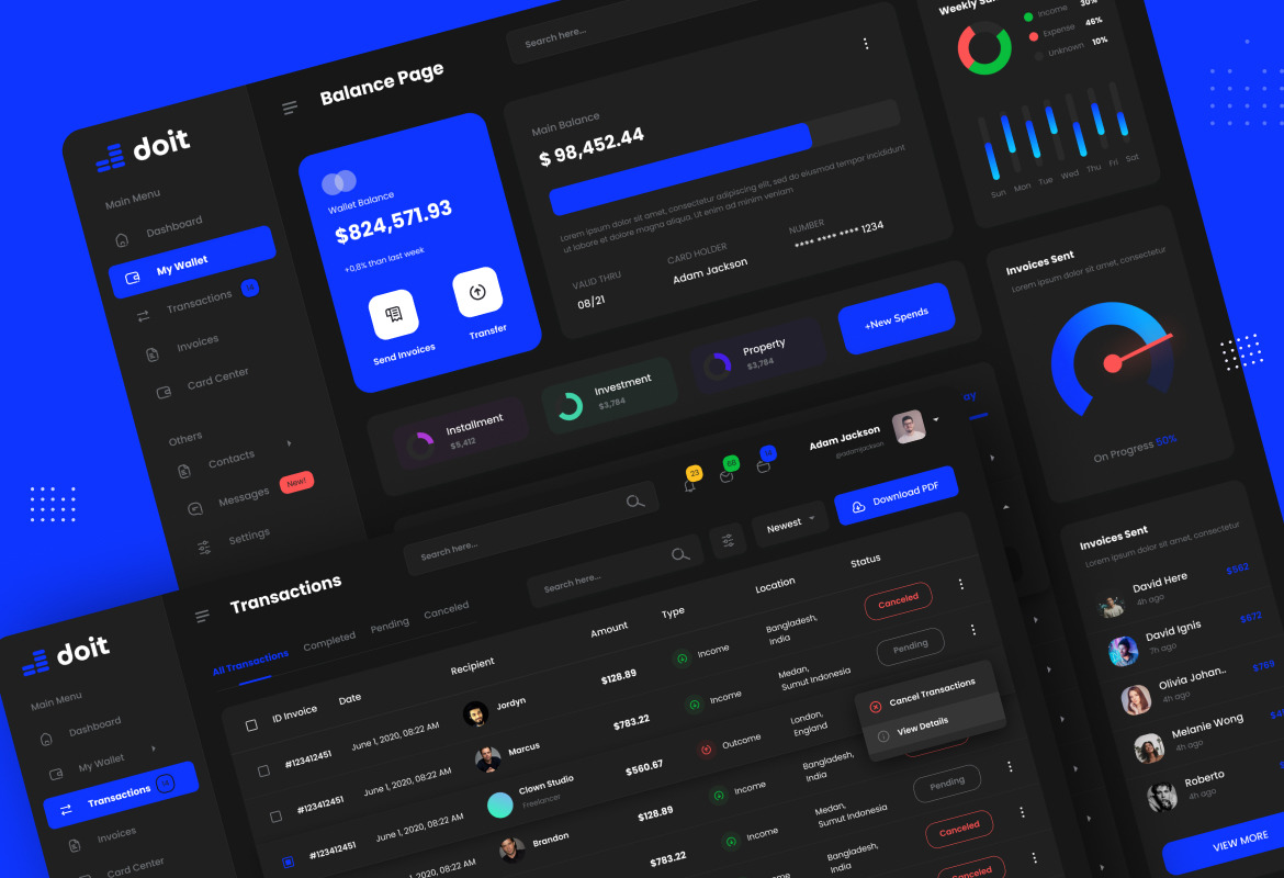 Doit - Personal Banking Admin Dashboard UI Template