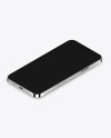 Isometric Apple iPhone 12 Pro Max Silver Mockup