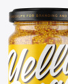 Clear Glass Jar with Wholegrain Mustard Mockup Clear Glass Jar with Wholegrain Mustard Mockup