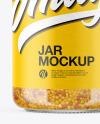 Clear Glass Jar with Wholegrain Mustard Mockup