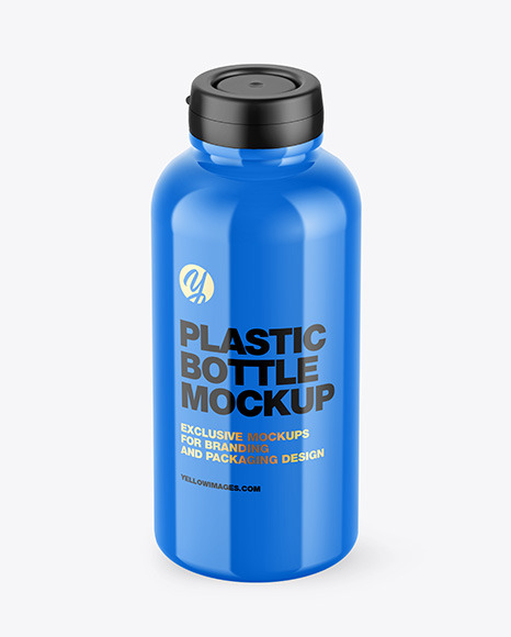 Glossy Plastic Bottle Mockup