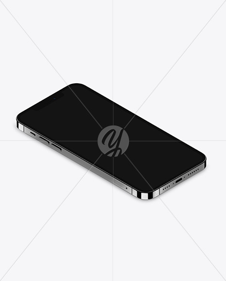 Isometric Apple iPhone 12 Pro Max Graphite Mockup