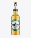 Clear Glass Lager Beer Bottle Mockup