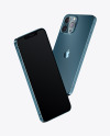 Two Apple iPhones 12 Pro Max Pacific Blue Mockup