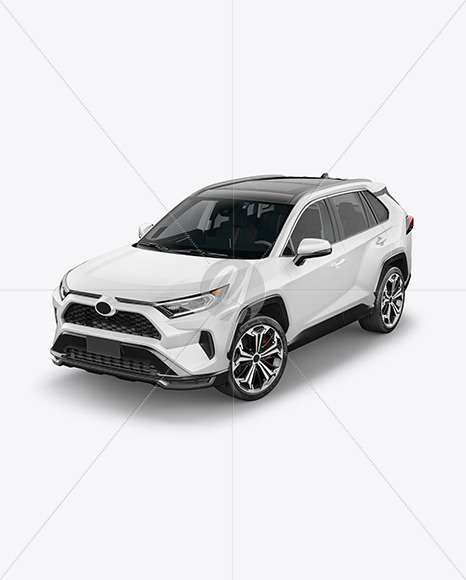 Compact Crossover SUV Mockup - Half Side View (High-Angle Shot)