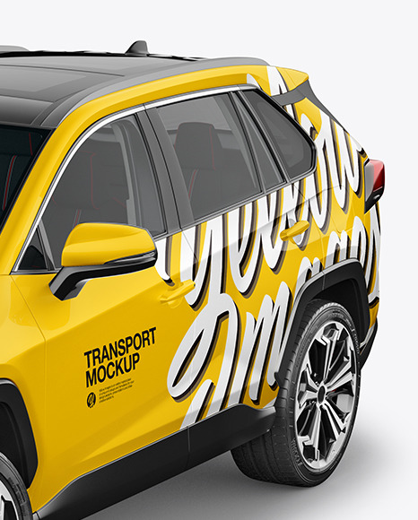 Compact Crossover SUV Mockup - Half Side View (High-Angle Shot)